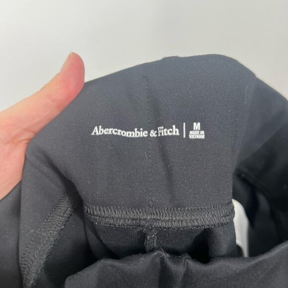 Abercrombie & Fitch Black High Rise Flare Pants Front Slits - Picture 3 of 7